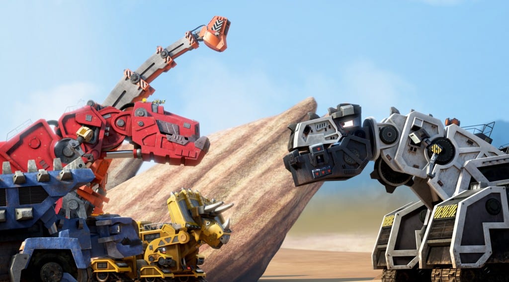 The Dinotrux friends meet the bully, D-Structs, once again. (c) DreamWorks Animation