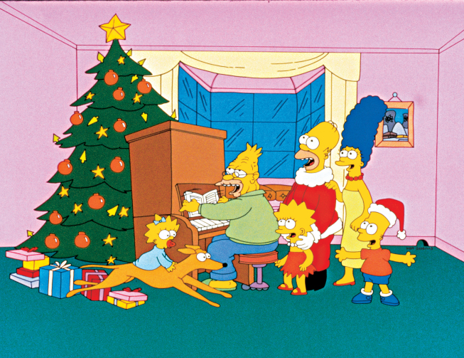 THE SIMPSONS: The Simpson family in the series premiere "Simpsons Roasting on an Open Fire" episode of THE SIMPSONS on FOX. THE SIMPSONS ™ and © 1989 TTCFFC ALL RIGHTS RESERVED.