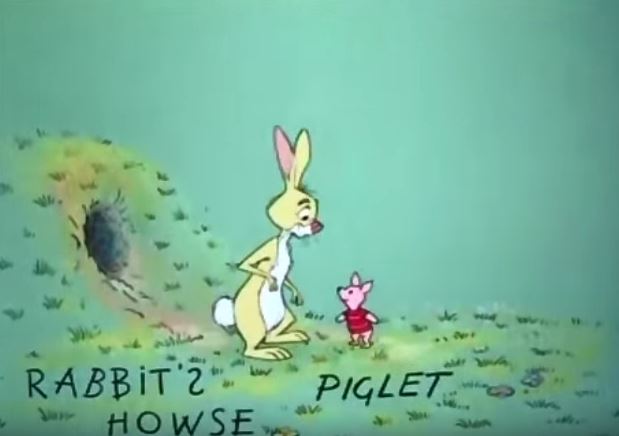 Even in the opening sequence, Piglet's character design is much different compared to what he'll look like later on in the film!
