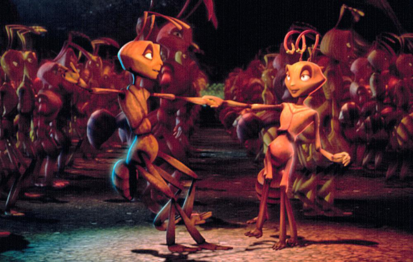 Z and Bala dancing in DreamWorks' Antz