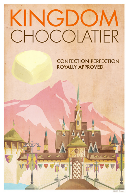 kingdom chocolatier frozen vintage travel poster