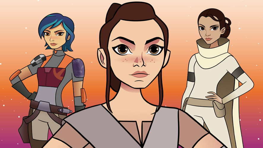 Star-Wars-Forces-of-Destiny-heroines-Rey-Sabine-and-Padme