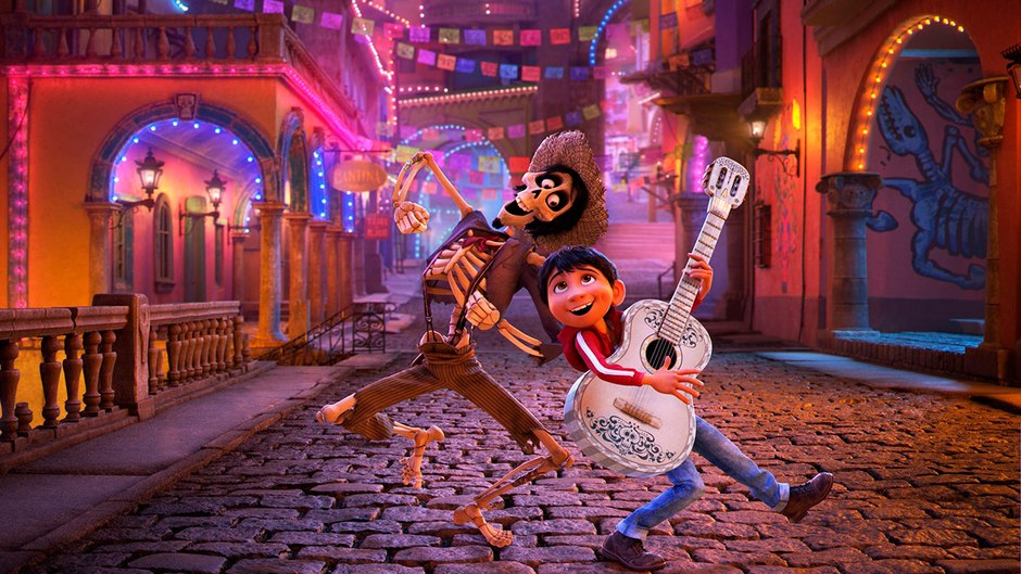Miguel and Hector dancing in 'Coco'