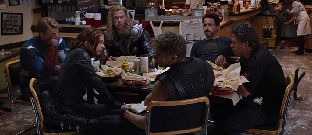Avengers eating shwarma